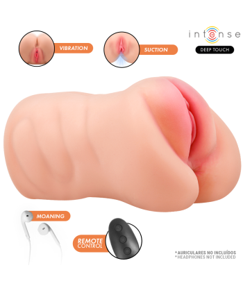 INTENSE DEEP TOUCH - KRISTA MASTURBADOR ANO Y VAGINA CON EFECTO SUCCION, VIBRACION Y VOZ CON CONTROL REMOTO 1.2KG