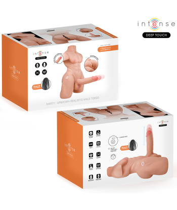 INTENSE DEEP TOUCH - MARTY TORSO CON ANO Y DILDO REALÍSTICO CON EMPUJE Y VIBRACIÓN CONTROL REMOTO 6.2 KG
