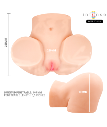 INTENSE DEEP TOUCH - GINGER MASTURBADOR ANO Y VAGINA CON EFECTO SUCCIÓN, CALOR, VIBRACIÓN Y VOZ CON CONTROL REMOTO 5.3 KG
