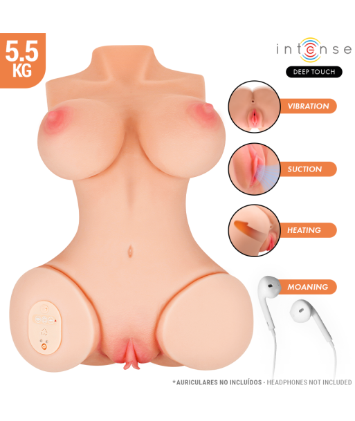 INTENSE DEEP TOUCH - VERO TORSO ANO Y VAGINA CON EFECTO SUCCIÓN, CALOR, VIBRACIÓN Y VOZ CON CONTROL REMOTO 5.5 KG