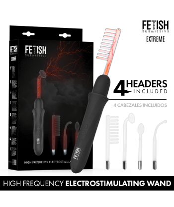 FETISH SUBMISSIVE - VIBRADOR WAND ELECTROESTIMULACIÓN ALTA FRECUENCIA