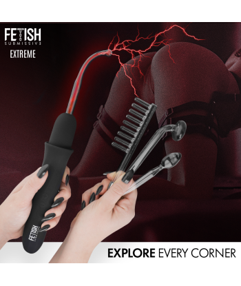 FETISH SUBMISSIVE - VIBRADOR WAND ELECTROESTIMULACIÓN ALTA FRECUENCIA