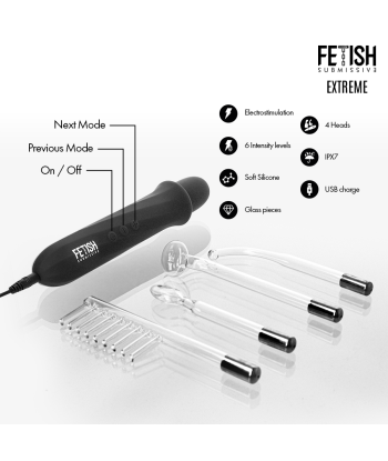 FETISH SUBMISSIVE - VIBRADOR WAND ELECTROESTIMULACIÓN ALTA FRECUENCIA