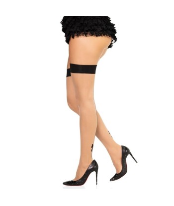 LEG AVENUE - 1963 MEDIAS DE SPANDEX CON COSTURA TRASERA NEGRO - TALLA ÚNICA