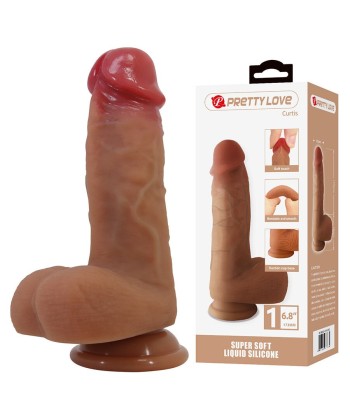 PRETTY LOVE - CURTIS DILDO REALÍSTICO CON VENTOSA 17.3 CM -Ø- 4.2 CM