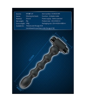 MR PLAY - MASAJEADOR PLUG ANAL CON VIBRACIÓN