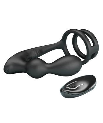 MR PLAY - ANILLO PARA PENE CON PLUG ANAL CON VIBRACIÓN CONTROL REMOTO