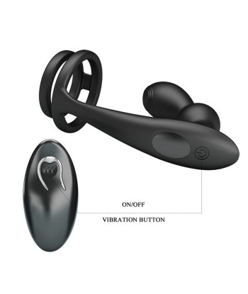 MR PLAY - ANILLO PARA PENE CON PLUG ANAL CON VIBRACIÓN CONTROL REMOTO