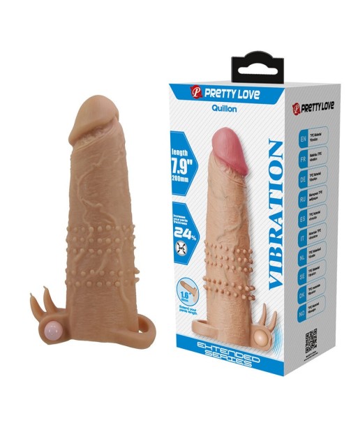 PRETTY LOVE - QUILLON FUNDA PARA PENE CON ESTIMULADOR DE CLÍTORIS Y VIBRACIÓN