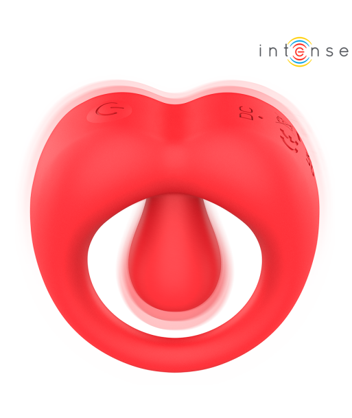 INTENSE - RUSSELL ANILLO VIBRADOR CON ESTIMULACIÓN DE CLÍTORIS ROJO