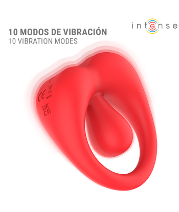 INTENSE - RUSSELL ANILLO VIBRADOR CON ESTIMULACIÓN DE CLÍTORIS ROJO