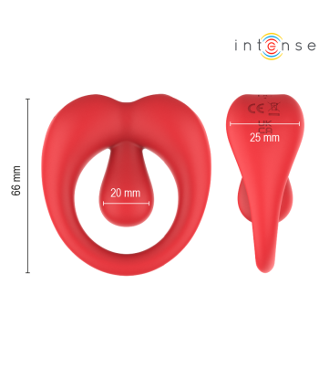 INTENSE - RUSSELL ANILLO VIBRADOR CON ESTIMULACIÓN DE CLÍTORIS ROJO