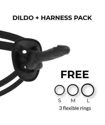 COCK MILLER - ARNÉS DILDO SILICONA DENSITY COCKSIL ARTICULABLE NEGRO 13 CM