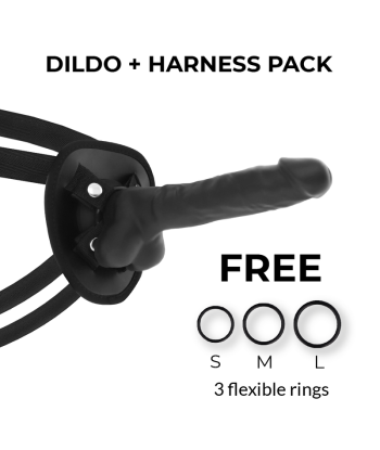 COCK MILLER - ARNÉS SILICONA DENSITY ARTICULABLE COCKSIL NEGRO 19,5 CM