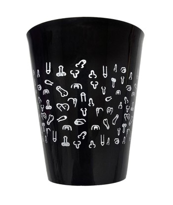 DIABLO PICANTE - VASO NEGRO 500 ML CON PENES BLANCOS