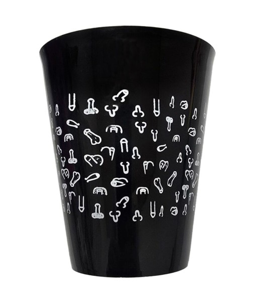 DIABLO PICANTE - VASO NEGRO 500 ML CON PENES BLANCOS