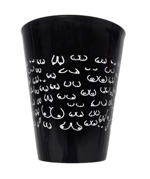 DIABLO PICANTE - VASO NEGRO 500 ML CON TETAS BLANCAS