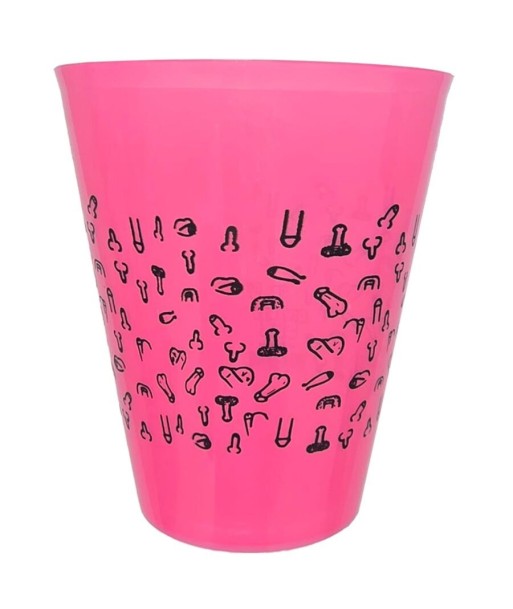 DIABLO PICANTE - VASO FUSCIA 500 ML CON PENES NEGROS