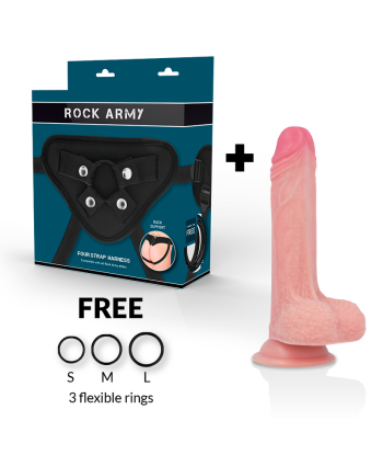 ROCKARMY - ARNÉS LIQUID SILICONE DILDO PREMIUM MUSTANG 18 CM -O- 4.14 CM