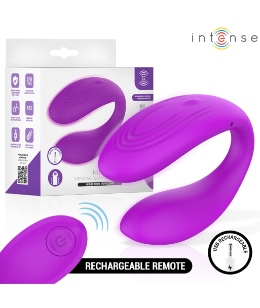 INTENSE - NORA ESTIMULADOR DE PINZA CON VIBRACIÓN MORADO