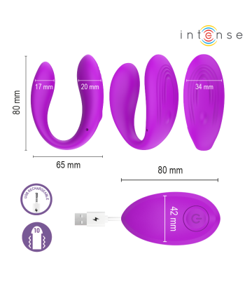 INTENSE - NORA ESTIMULADOR DE PINZA CON VIBRACIÓN MORADO