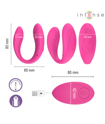 INTENSE - NORA ESTIMULADOR DE PINZA CON VIBRACIÓN ROSA