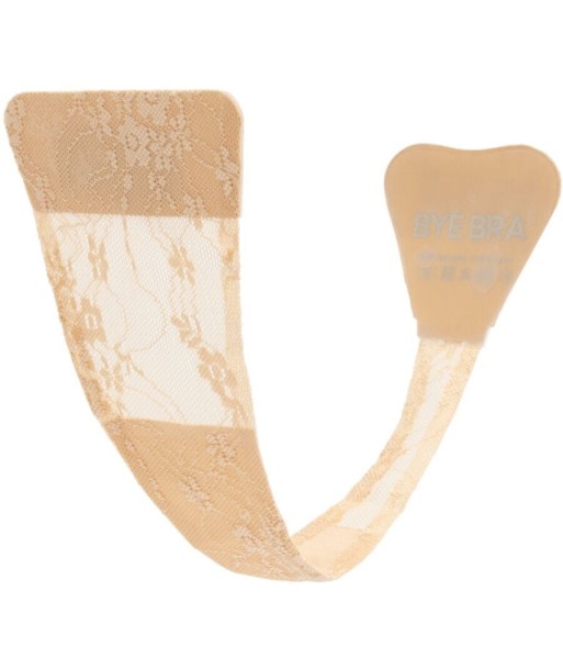 BYE-BRA - TANGA ADHESIVO ENCAJE BEIGE TALLA ÚNICA