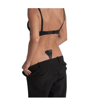 BYE-BRA - TANGA ADHESIVO ENCAJE BEIGE TALLA ÚNICA