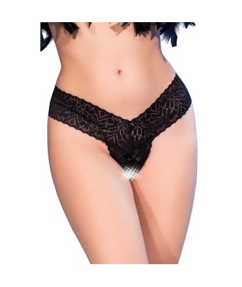 CHILIROSE - CR 4885 TANGA CON ENTREPIERNA ABIERTA NEGRO S