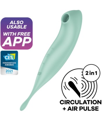 SATISFYER - TWIRLING PRO ESTIMULADOR Y VIBRADOR APP VERDE