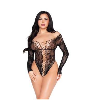 LEG AVENUE - 89370 TEDDY DE RED Y ENCAJE NEGRO - TALLA ÚNICA