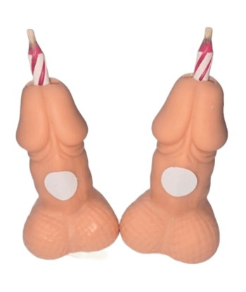DIABLO PICANTE - PENES TONO CLARO VELAS NÚMEROS CUMPLEAÑOS 2 UNIDADES