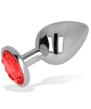 OHMAMA - PLUG ANAL CON CRISTAL ROJO 8 CM