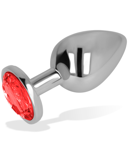 OHMAMA - PLUG ANAL CON CRISTAL ROJO 8 CM