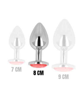 OHMAMA - PLUG ANAL CON CRISTAL ROJO 8 CM