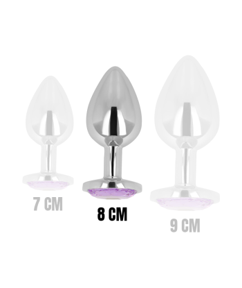 OHMAMA - PLUG ANAL CON CRISTAL VIOLETA 8 CM