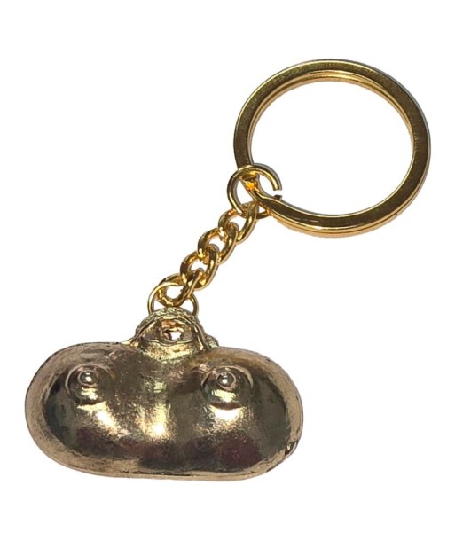 DIABLO PICANTE - LLAVERO METAL TETAS DORADO