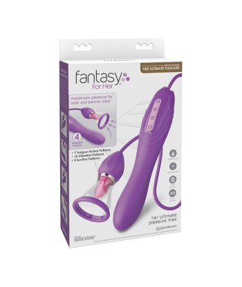 FANTASY FOR HER - ULTIMATE PLEASURE MAX MANGUERA DE SUCCIÓN CON LENGUA ESTIMULADORA MORADO