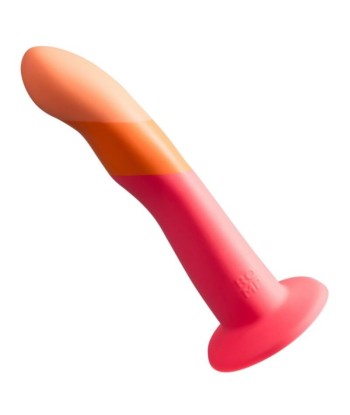 ROMP - DIZI DILDO SILICONA CON VENTOSA TRICOLOR 18 CM
