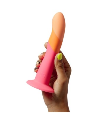 ROMP - DIZI DILDO SILICONA CON VENTOSA TRICOLOR 18 CM