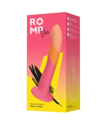 ROMP - DIZI DILDO SILICONA CON VENTOSA TRICOLOR 18 CM