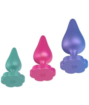 ROMP - LUSTER KIT DE ENTRENAMIENTO ANAL S-M-L CON BASE EN FORMA DE FLOR