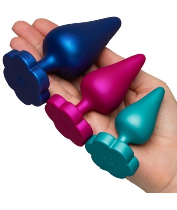 ROMP - LUSTER KIT DE ENTRENAMIENTO ANAL S-M-L CON BASE EN FORMA DE FLOR