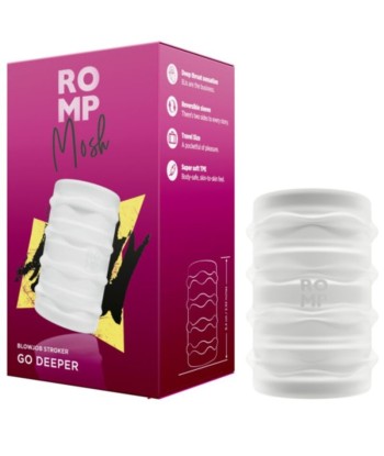 ROMP - MOSH MASTURBADOR MASCULINO TRANSPARENTE CON FUNDA REVERSBLE DE 6 CM
