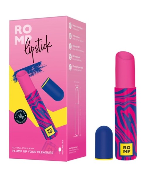 ROMP - LIPSTICK ESTIMULADOR DE CLÍTORIS PINTALABIOS 7 NIVELES