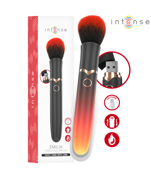 INTENSE - EMILIA VIBRADOR BROCHA CON EFECTO CALOR 16 CM