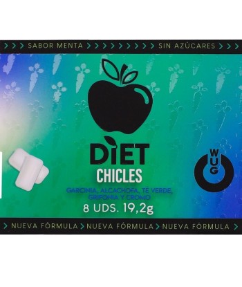 WUG diet - El chicle funcional sin azúcar con sabor menta BLISTER 8 UDS