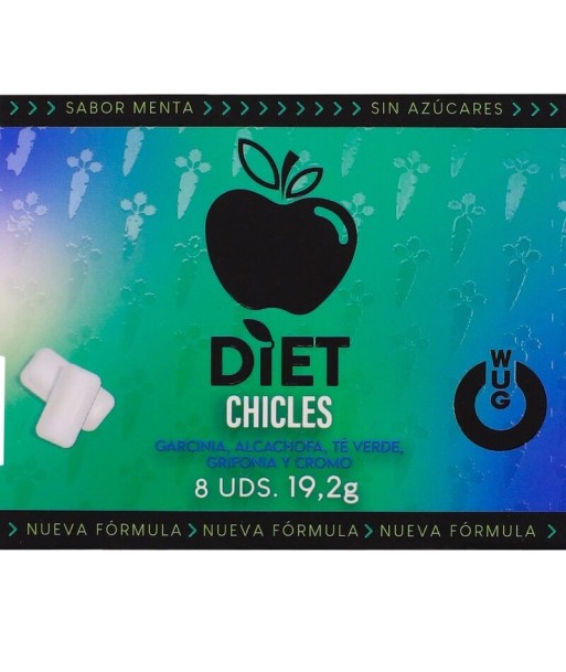 WUG diet - El chicle funcional sin azúcar con sabor menta BLISTER 8 UDS