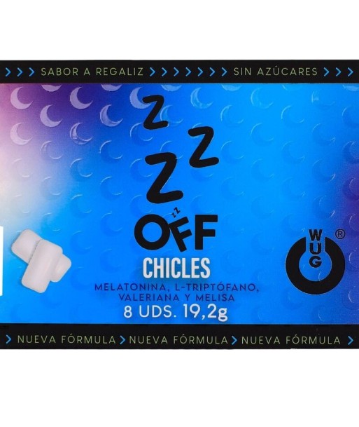 WUG off - El chicle funcional con melatonina y valeriana sabor regaliz BLISTER 8 UDS