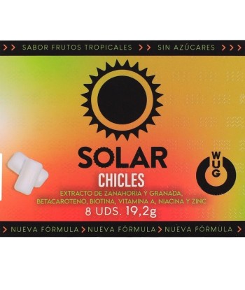 WUG solar - El chicle funcional con vitaminas y zinc sabor frutos tropicales BLISTER 8 UDS